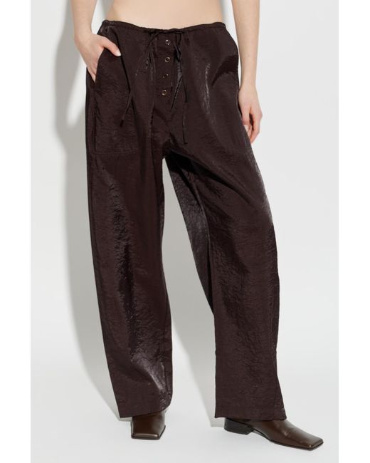 Studio Nicholson Black Hera Button Tie Trousers