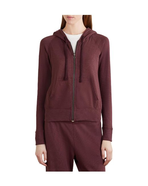 James Perse Purple French Cotton-Terry Hoodie