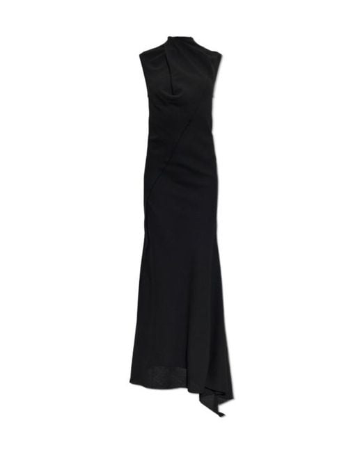 The Attico Black The Draped Scarf-Back Dress