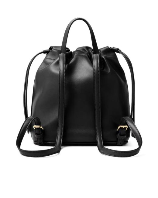 Fendi Black Ff Clasp Drawstring Backpack