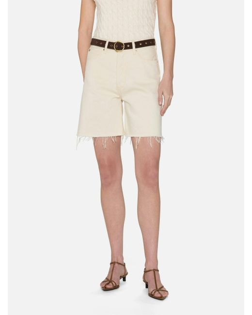 FRAME White The Timeless High Rise Shorts