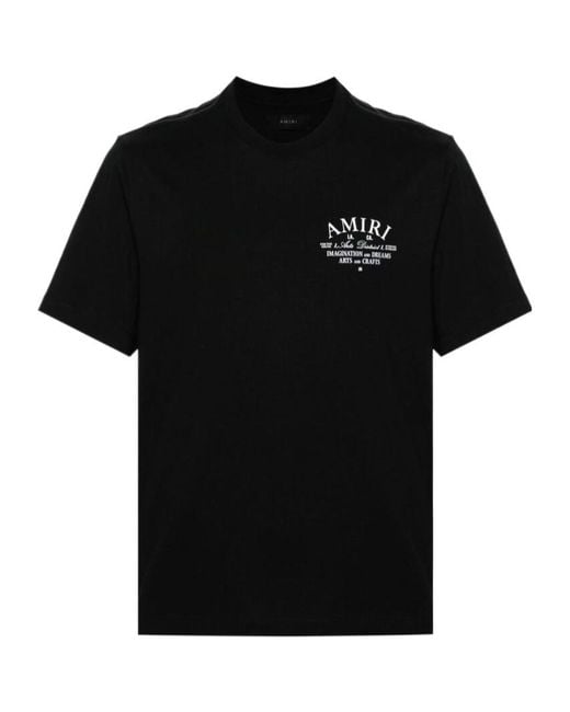 Amiri Black Logo Printed Crewneck T-Shirt for men