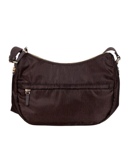 Borbonese Purple Luna Middle Hobo Bag