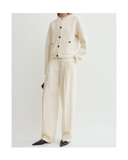 Totême  White Patch-Pocket Buttoned Cardigan