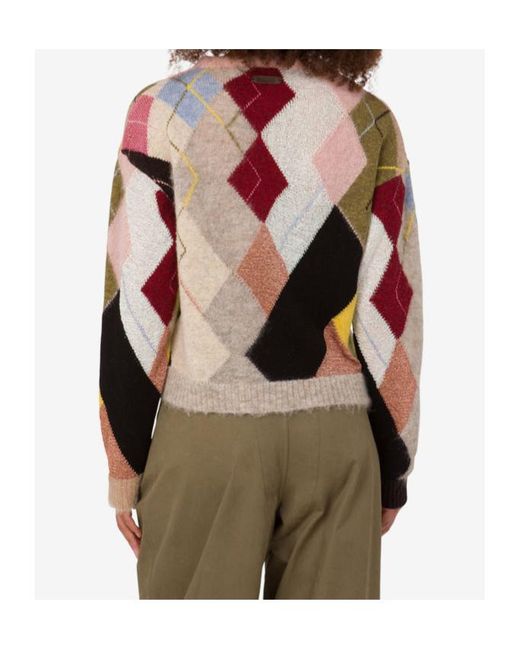 Moschino Multicolor Inlaid Gauze Crewneck Jumper