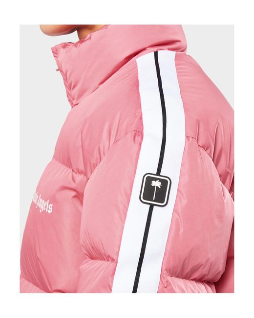 Palm Angels Pink Side Stripe Padded Jacket for men