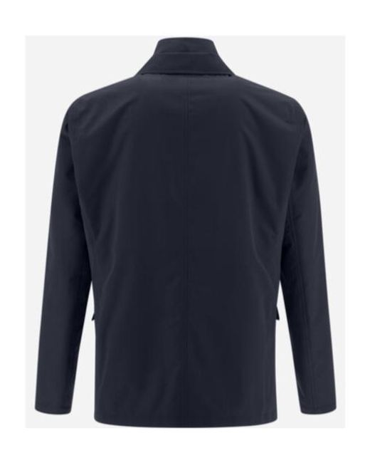 Herno Blue Buttoned Layered Jacket for men