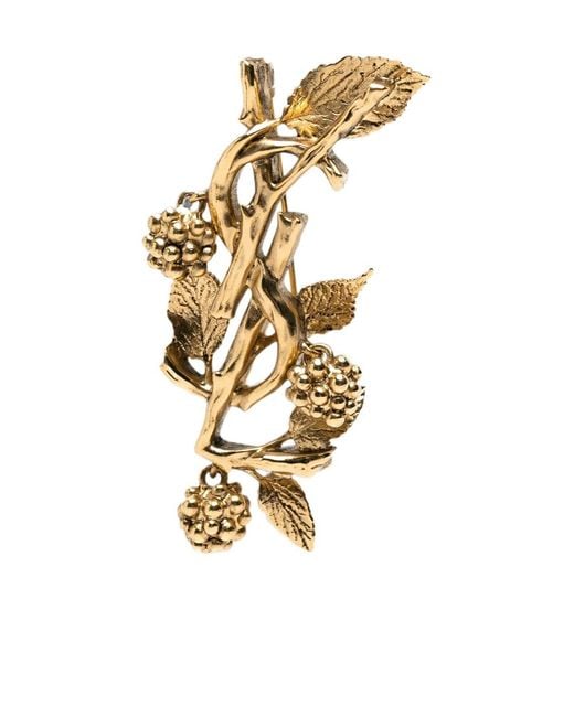 Saint Laurent Metallic Berry-Motif Brooch