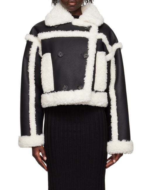 STAND Black Logo Splicing Coat