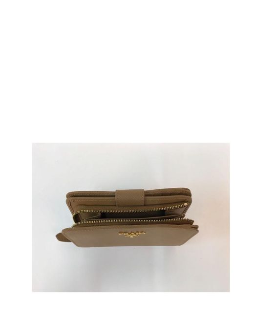 Prada Brown Logo Embossed Wallet