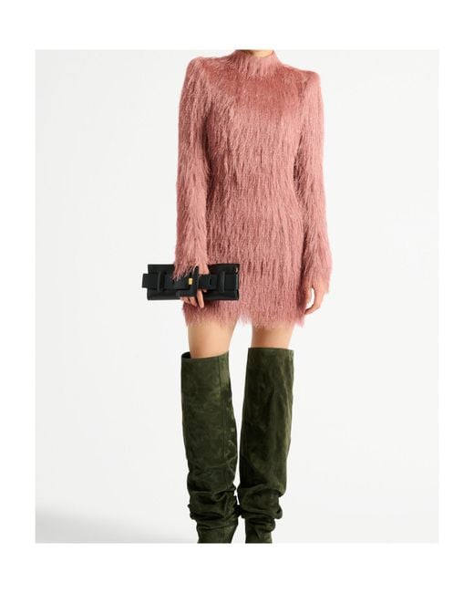 Balmain Pink Fringe Mini Dress