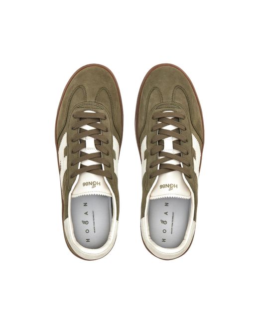 Hogan Brown H647 Logo-Patch Low-Top Sneakers for men