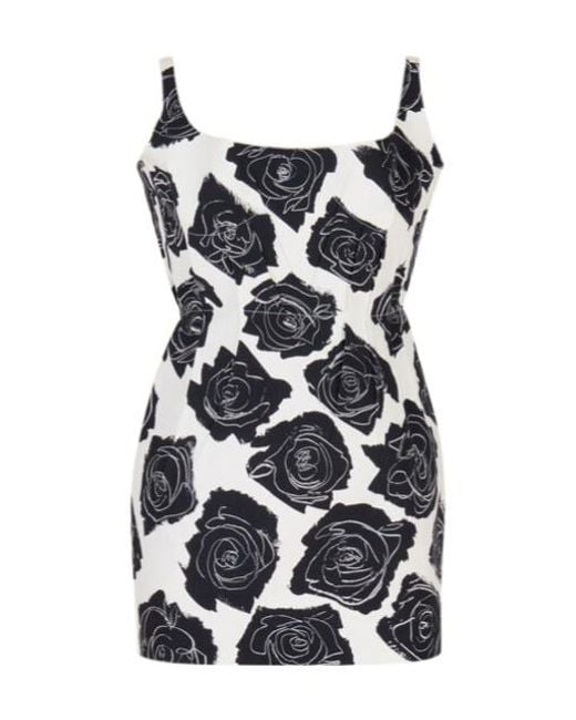 【関税＆送料込み】Marni Bonded Poplin Mini Dress White bonded poplin mini dress with Luna print | Marni
