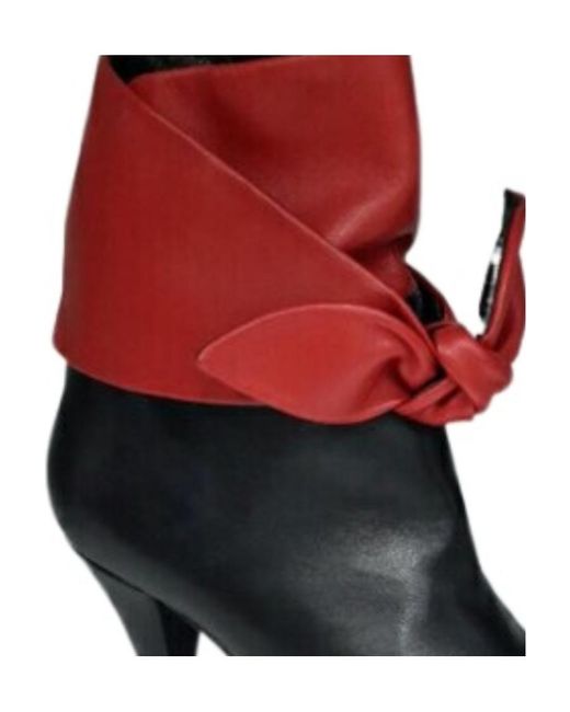Saint Laurent Red Pointed Boots