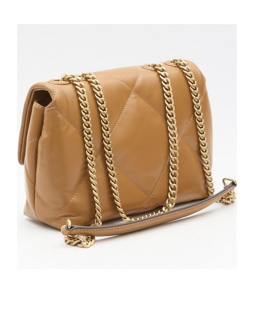 Tory Burch Brown Small Kira Diamond Quilt Convertible Shoulder Bag