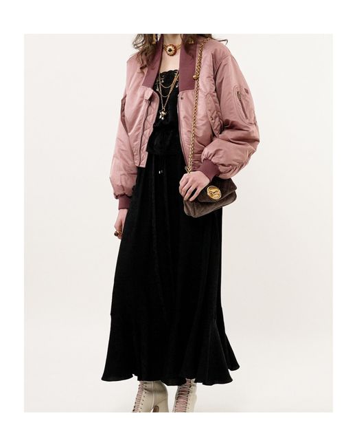 Chloé Pink Chloé Maxi-Collar Bomber Jacket