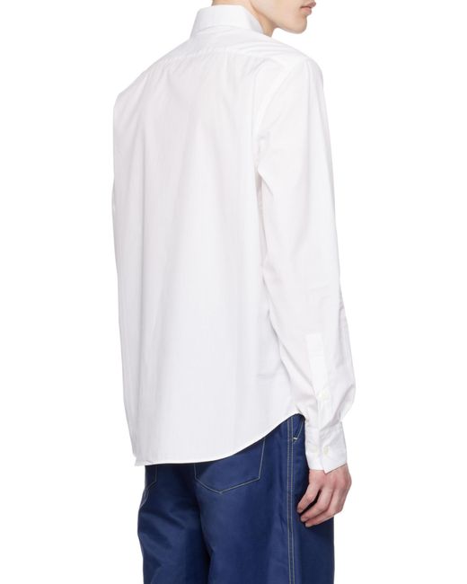 Marni White Logo Print Buttoned Long Sleeved Shirt for men