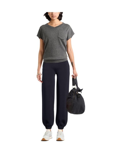 Max Mara Blue Plain Colour Wide-Leg Trousers