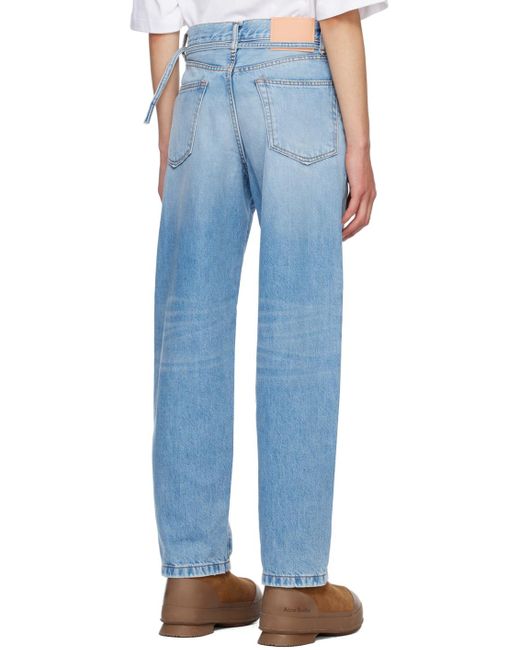 Acne Blue Loose Fit Straight Leg Jeans for men