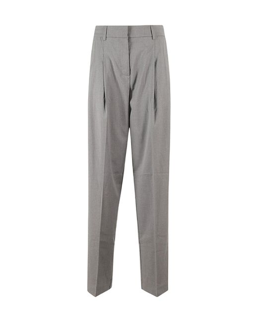 REMAIN Birger Gray Pleated Detail Casual Pants