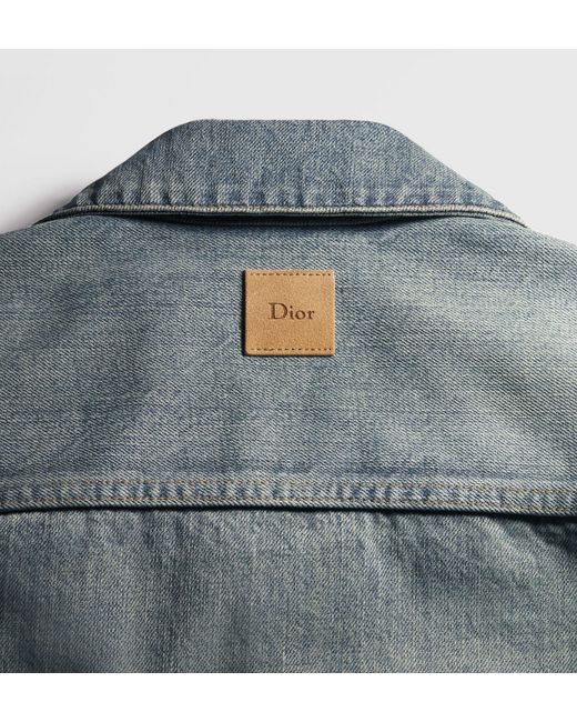 Dior Blue Homme Patchwork Effect Overshirt for men