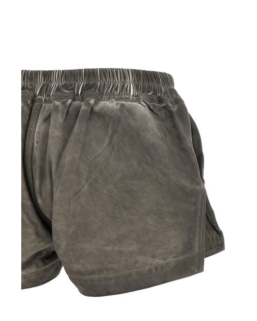 Rick Owens Gray Drawstring Shorts