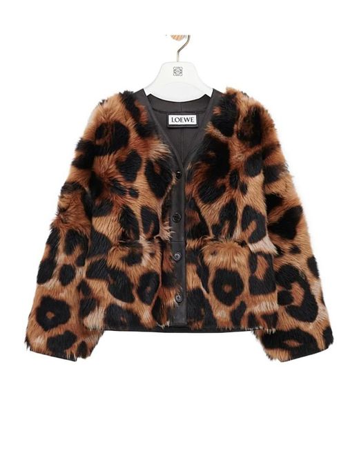 Loewe Brown Shearling Cardigan