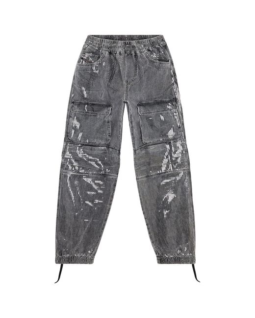 DIESEL Gray D-Mirt 0Pgac Straight-Leg Cargo Jeans