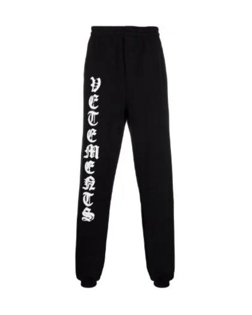 Vetements Black Logo Logo Sweatpants for men