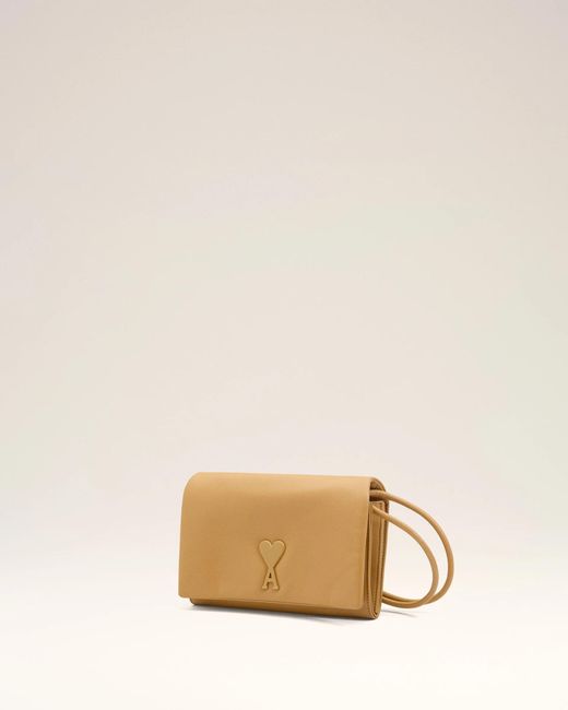 AMI Metallic Voulez-Vous Logo-Appliqué Clutch Bag