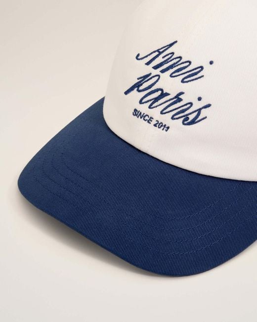 AMI Blue Ami Embroidered Baseball Hat for men