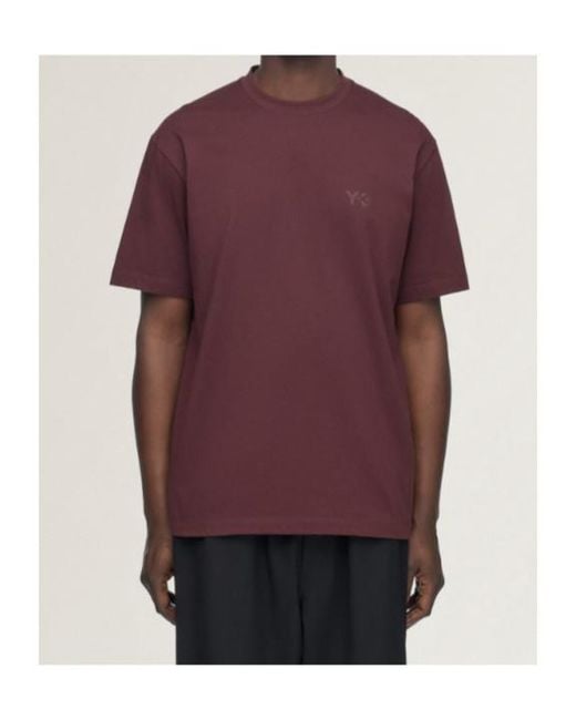 Y-3 Purple Logo Crewneck T-Shirt for men