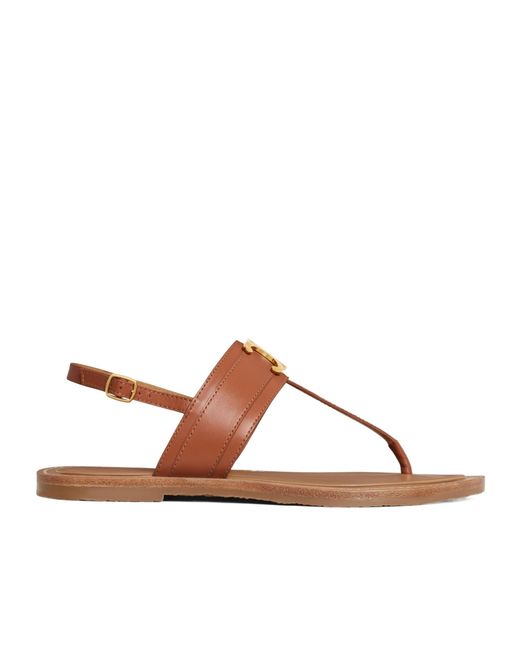 Céline Brown Triomphe Flat Sandals