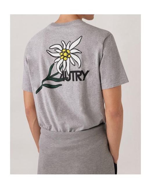 Autry Gray Edelweiss Back Graphic T-Shirt for men