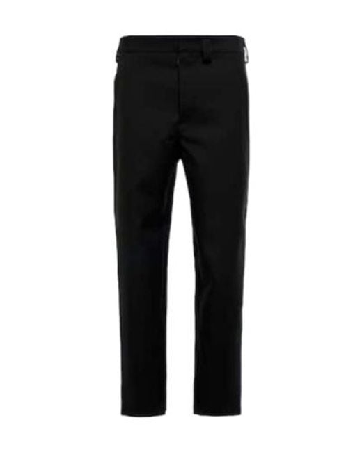 Jil Sander Black Slim-Fit Leather-Trim Wool Pants for men