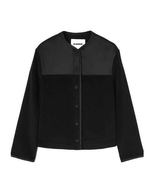 Jil Sander Black Panelled Fleece Jacket