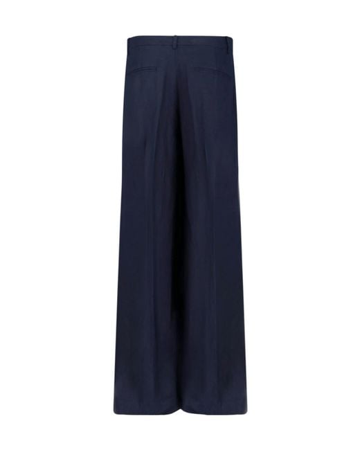 Ralph Lauren Blue Linen-Viscose Blend Trousers
