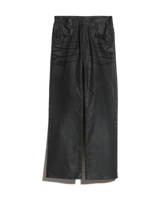 Gucci Black Flared Coated Cotton Twill Denim Pants for men