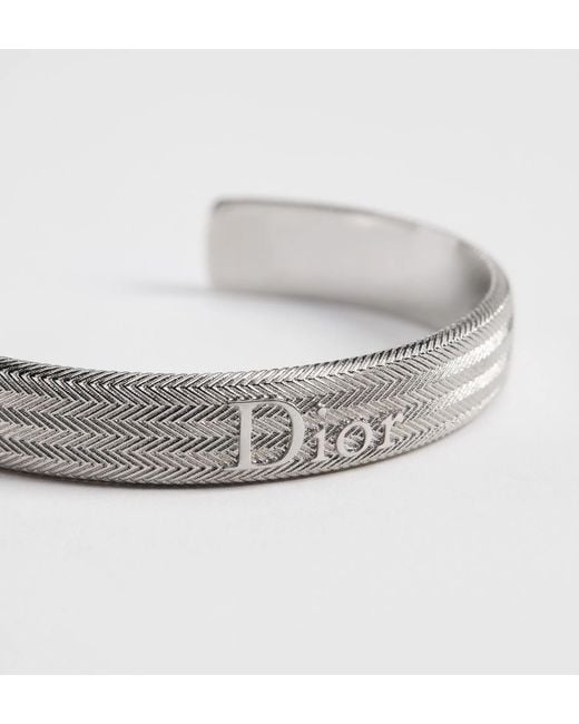 Dior White Guilloché Bangle for men