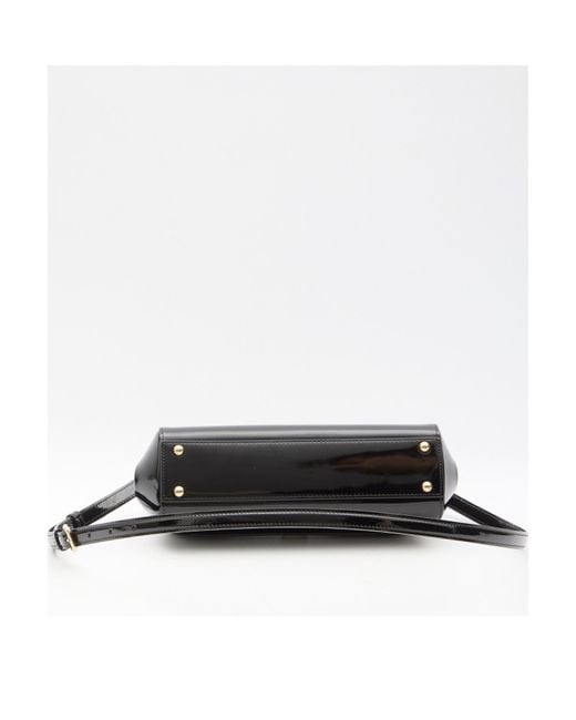 Dolce & Gabbana Black Logo Plaque Sicily Handbag