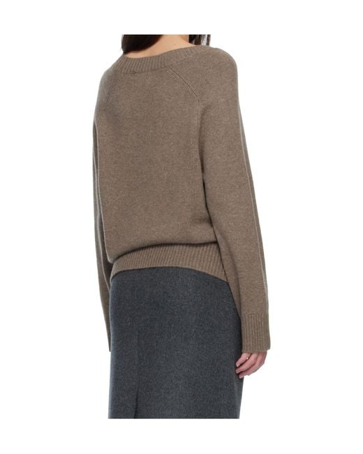 Loulou de Saison Gray Baji U Neck Jumper