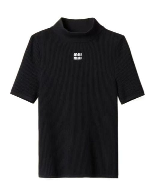 Miu Miu Black Viscose Turtleneck Sweater