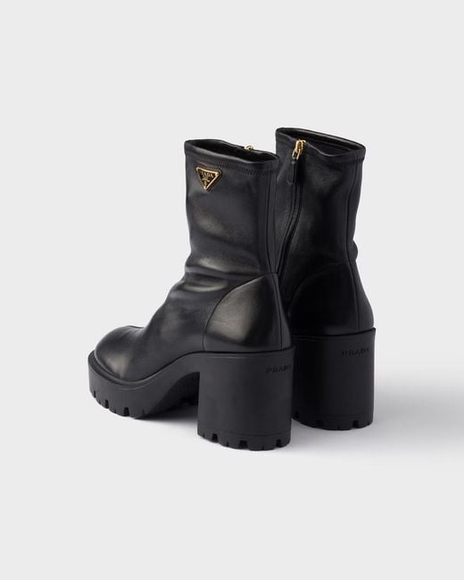 Prada Black Stretch-Nappa Leather Booties