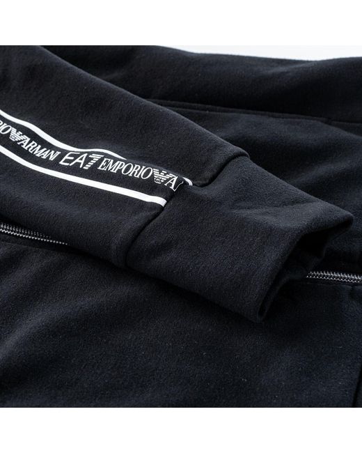EA7 Blue Logo Print Zipped Hoodie