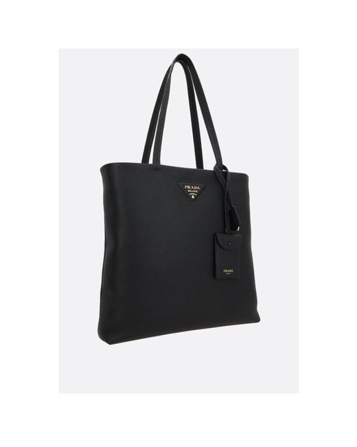 Prada Black Triangle Logo Top Handle Bag