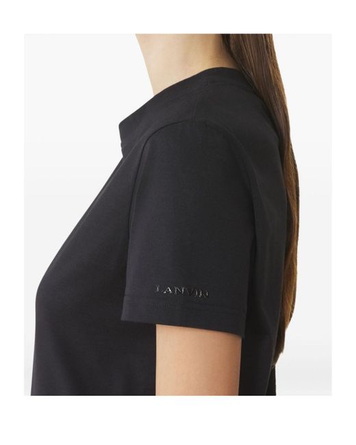 Lanvin Black Tie-Back Cotton T-Shirt