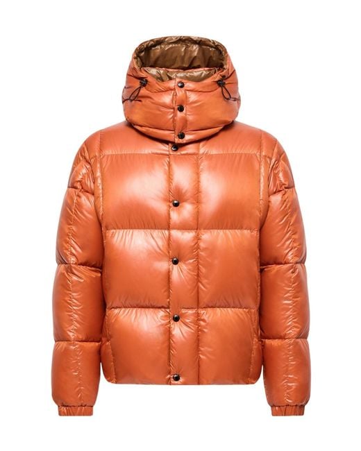 Moncler Orange Parana Hooded Short Down Jacket for men