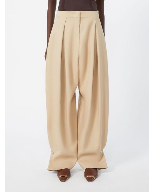 Sportmax Natural Pleated Casual Pants
