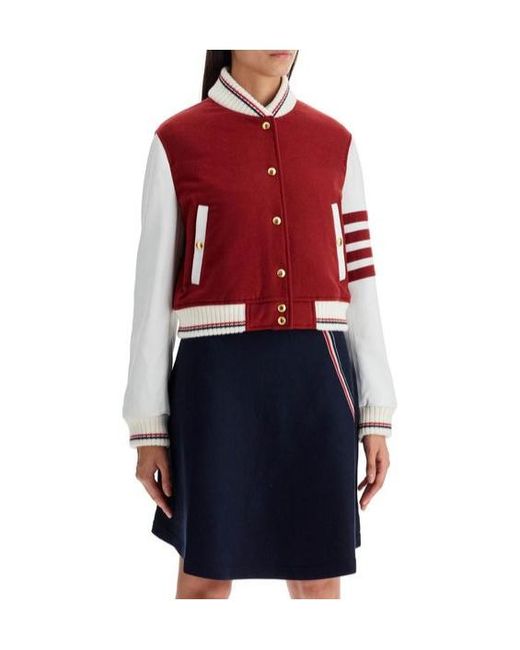 Thom Browne Red Striped Buttoned Jacket