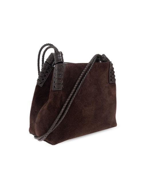 Etro Brown Pegaso Detailed Shoulder Bag